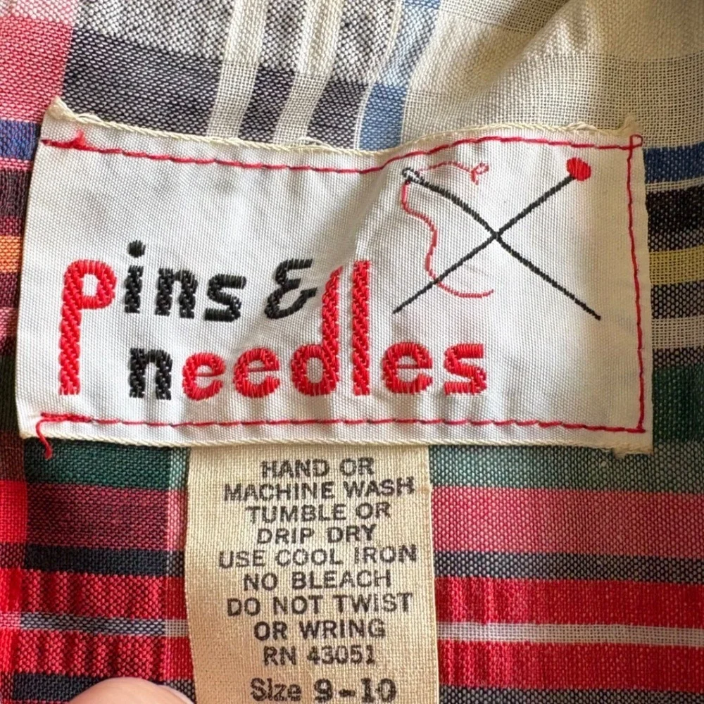 Vintage Pins & Needles Plaid Blazer Women's XS Tartan Preppy Tailored Jacket 70s